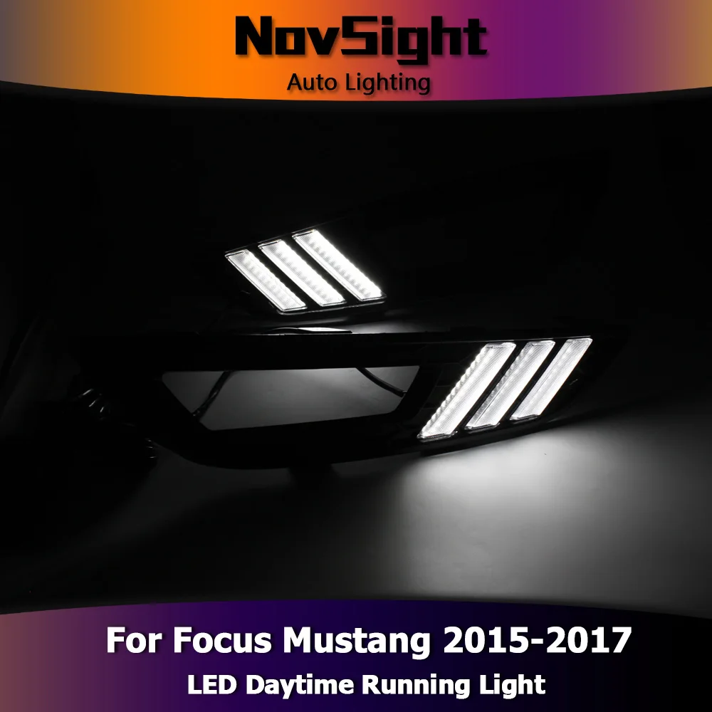 NOVSIGHT DRL авто светодиодные задние габаритные огни 12В дневные ходовые Свет Противотуманные огни крышка комплект для Ford Focus Mustang d25
