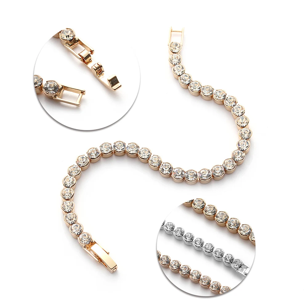 Женский блестящий серебристый/золотой браслет с подвеской на запястье