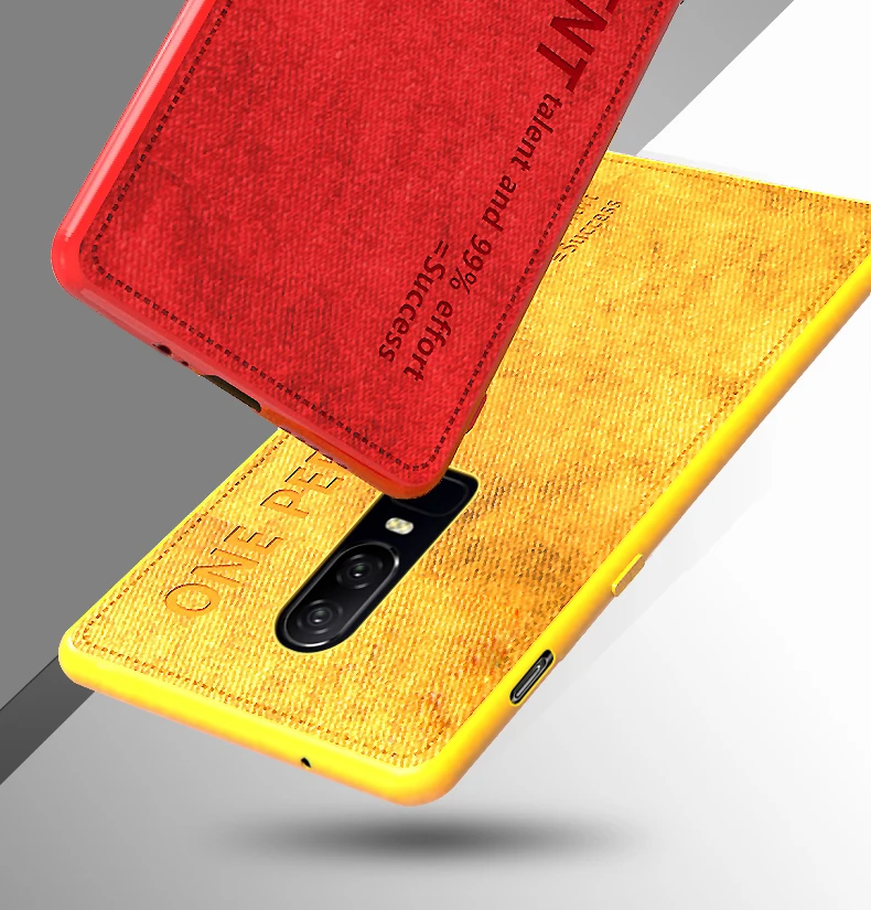 Роскошный милый цветной чехол для телефона Oneplus 7 6 Plus 6T с текстурой ткани желтого цвета, чехол для телефона Oneplus 7Pro