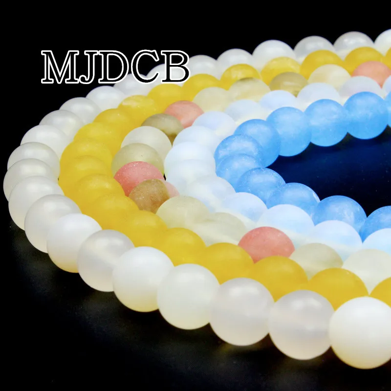 MJDCB круглые матовые Агатовые Бусины Jaspe r кварц натуральный камень для DIY ожерелья