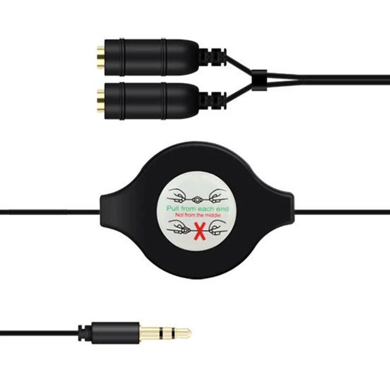 HOTR Telescopic Earphone Share Adapter Cord Extendable Headphone MP3 Music Splitter 3.5mm Audio Aux Line Male to Female | Электроника