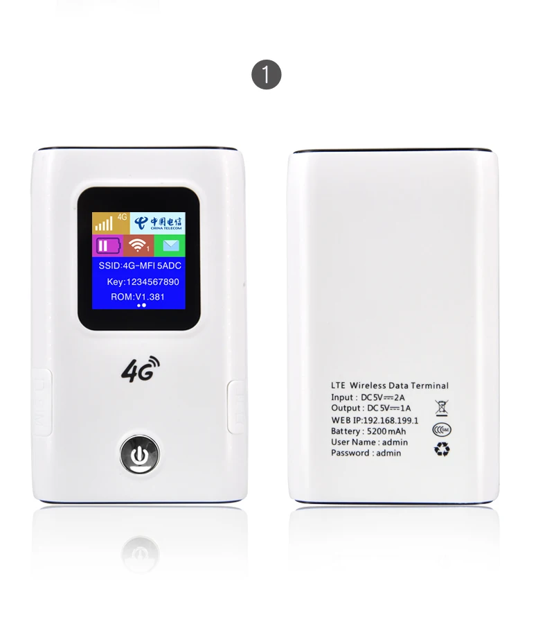 KuWFi попутчик 4 г LTE Беспроводной Wi Fi маршрутизатор 5200 м Мощность Bank со слотом sim