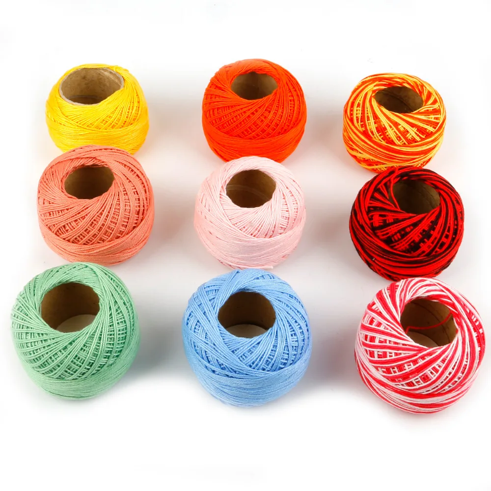 Новинка 2018! Вязаная крючком пряжа из 100% хлопка Тонкая шелковая для вязания 50 г/шт.