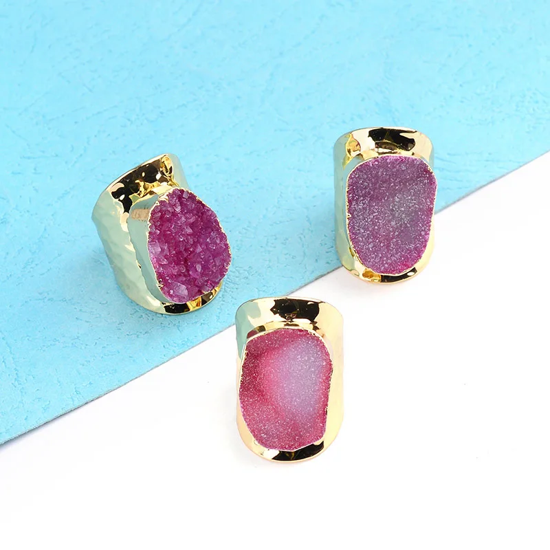 Женские кольца с натуральным камнем Boho Трендовое кольцо из белого розового