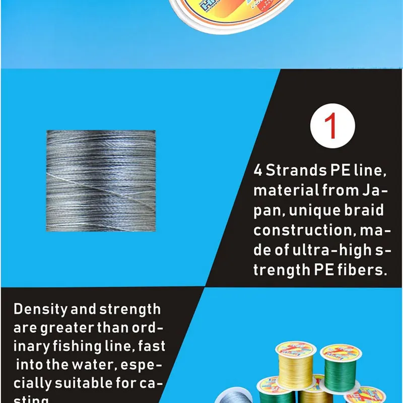 Topline Tackle Line Multifilament 4 Strands 100M Yellow Fishing Line Braided Cord 100M Line 4 Strands Fishing Line