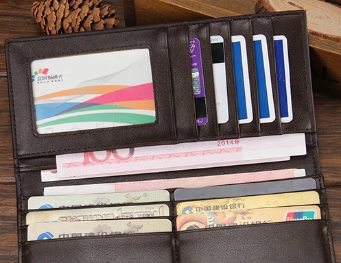 

Fashion Long Men Wallets Black Coffee Quality PU Leather Casual Business Clutch Credit Card Holder Purse Wallet Free Shipping