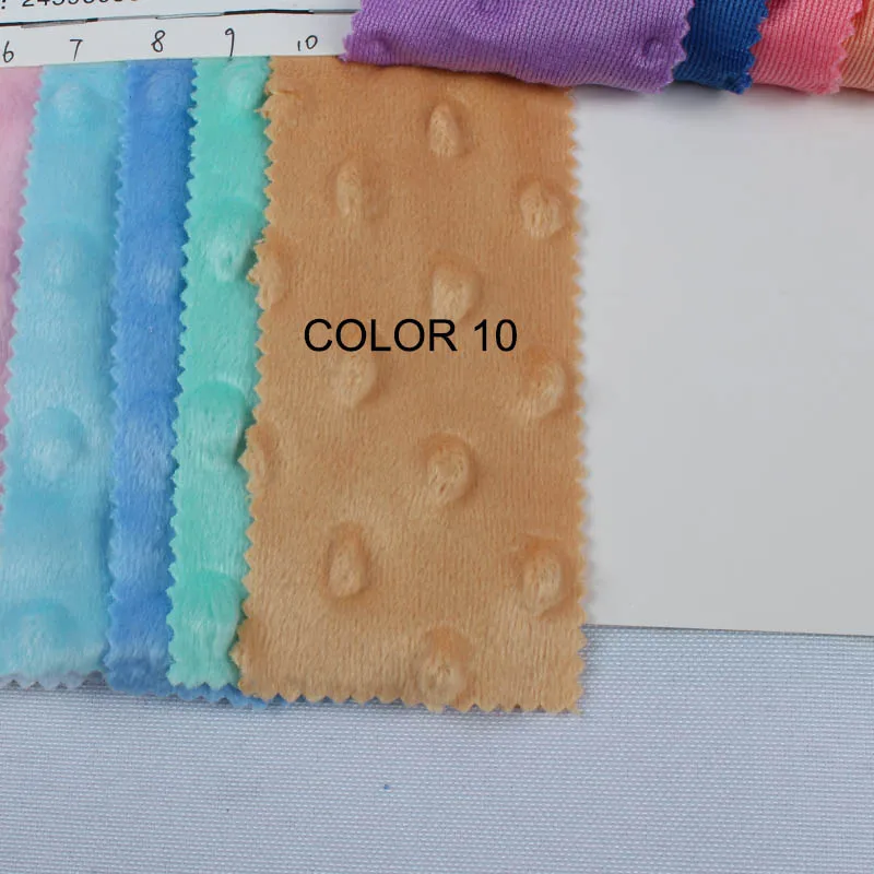 color 10 1 ярд рельефные точки Minky cuddle ткань Ultrasoft флис постельные принадлежности одеяло подушка матрас ребенка touch швейный материал - Цвет: color 10
