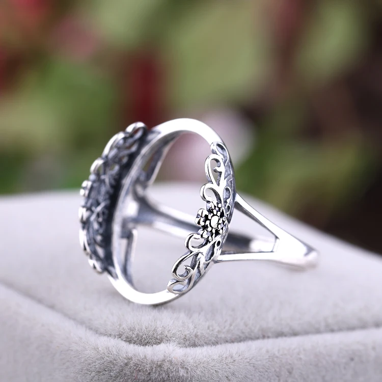 S925 Sterling Silver Color Ring Blank BaseFit 15x20mm 16x19mm 14x21mm 9x13mm 10x14mm 14x19mm Jewelry Making  Women's Accessories