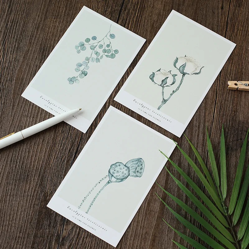 30 листов/набор симпатичных листьев растительная открытка/карта сообщения/письмо