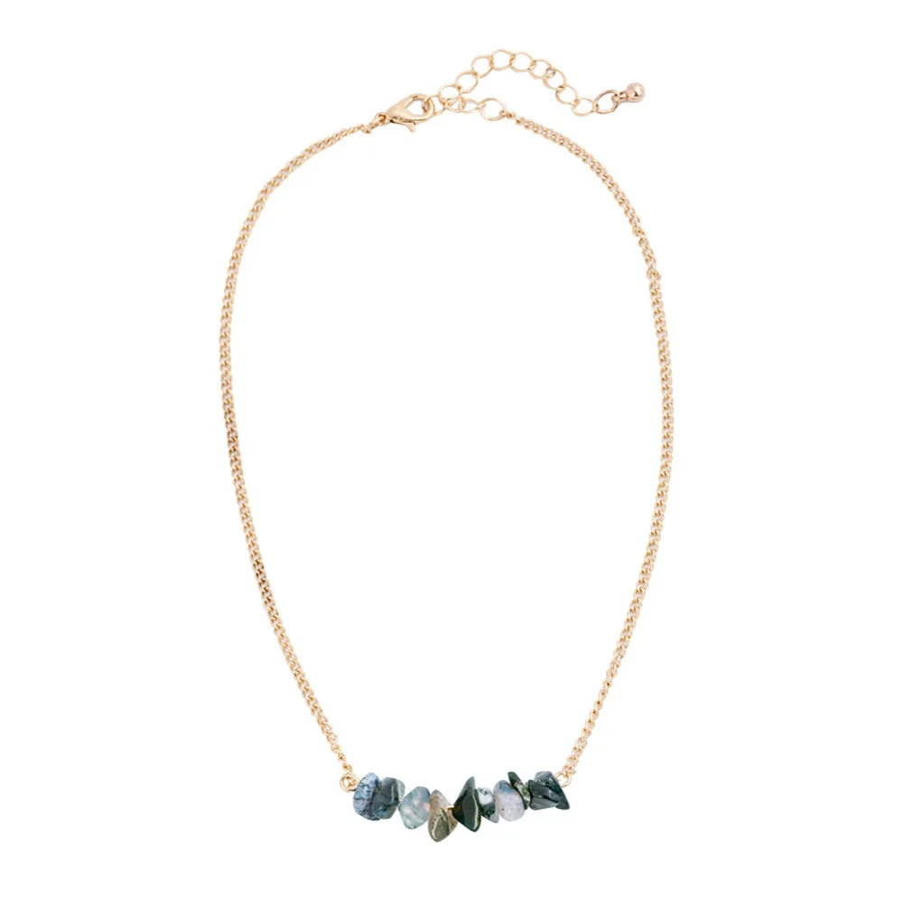 Ожерелье из натурального камня модное женское ожерелье с цепочкой в виде