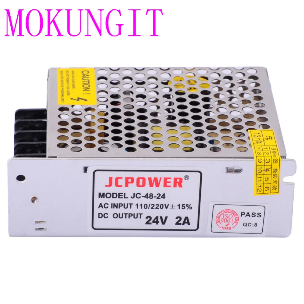 Оригинальный AC 100В-240В DC24V 2A 48 Вт трансформатор напряжения для светодиодной ленты