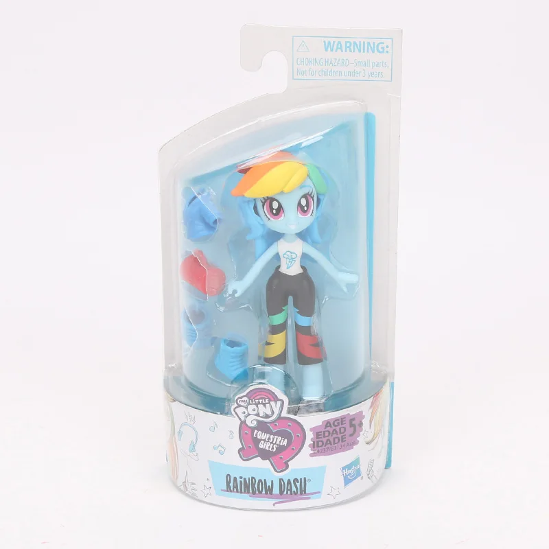 rainbow dash 9 см игрушки My Little Pony Equestria Girls Twilight Sparkle игровой набор Пинки Пай Радуга Дэш ПВХ фигурка коллекционная игрушка куклы - Цвет: rainbow dash