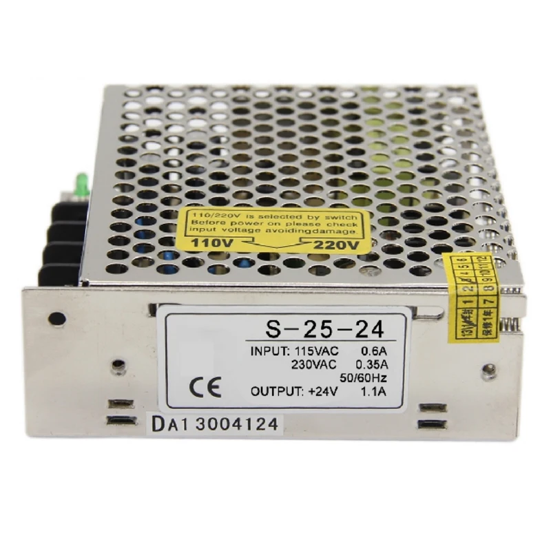 S-25-24 Mini DC импульсный источник питания 25W 24V 1A одиночный выходной преобразователь