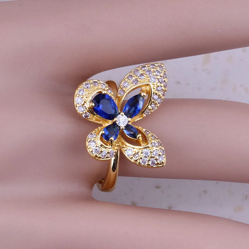 Женский комплект ювелирных изделий ювелирный набор из синего кристалла и белого