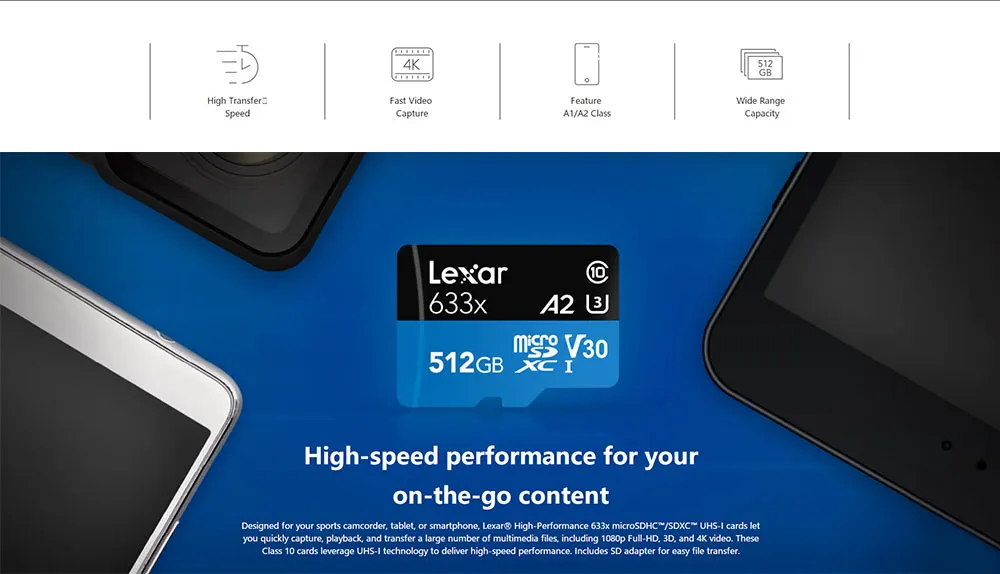 Lexar 32 ГБ карта sd 64 Гб карта Micro SD до 95 м/с класс 10 633x UHS-I 128 Гб карта памяти TF флэш-карта с кардридером