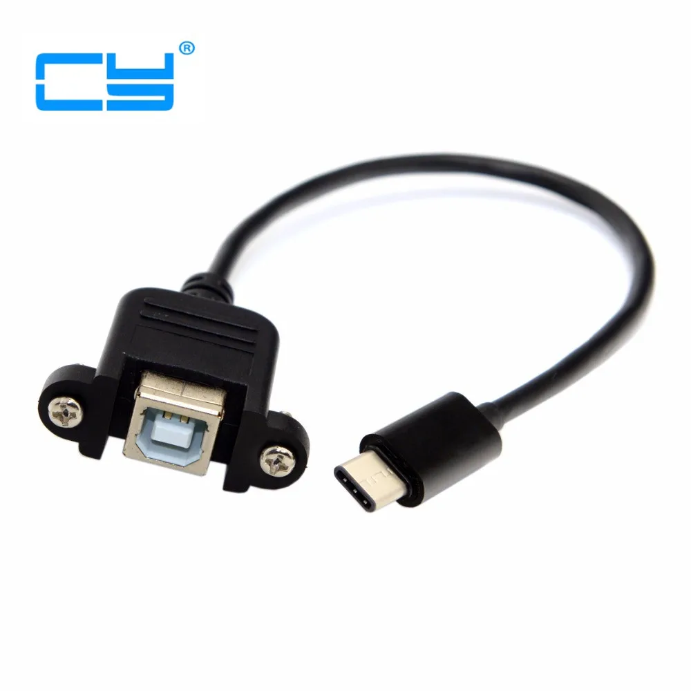 USB C 3 1 Тип папа к стандарту 2 0 B Женский кабель для передачи данных с винтами Панель