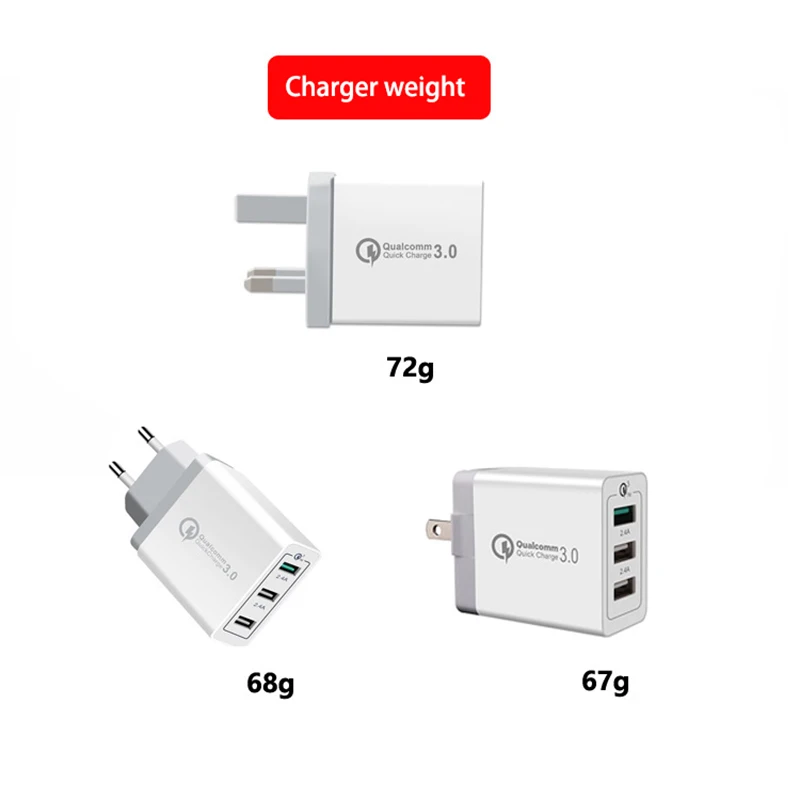 3 Порты Быстрый Зарядное устройство QC 0 30 W USB для iphone 7 8 ipad samsung S8 huawei Xiaomi быстро QC3.0