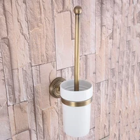 wall mounted vintage retro antique brass bathroom toilet brush holder set bathroom accessory single ceramic cup mba269