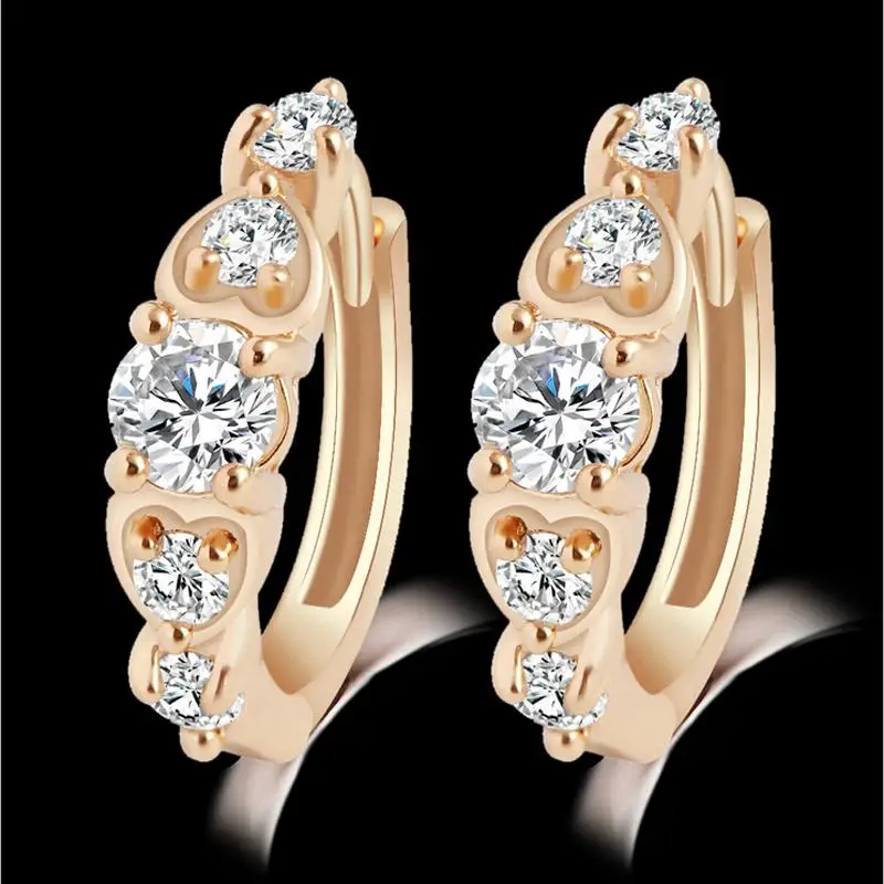 2015 новинка золото плакировкой / платины очаровательная циркон серьги заявление