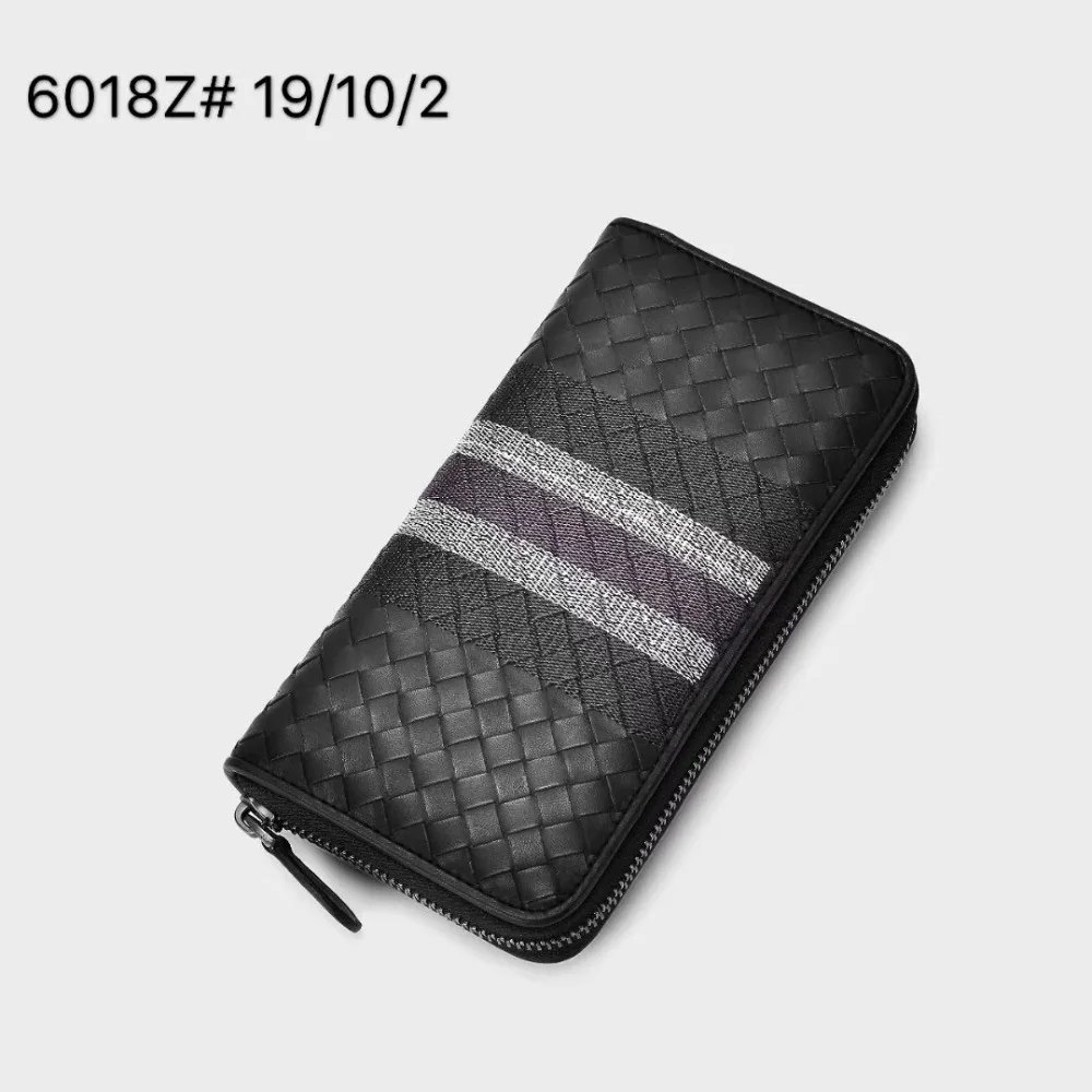 2019 New pattern  Handwoven woven bag High-quality  wallet Long clip  Genuine leather  Embroidery  Male and female same style