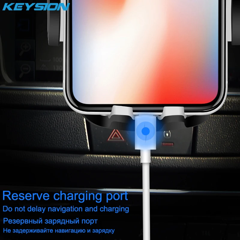 Автомобильный держатель для телефона KEYSION с одним кликом, Универсальное крепление на вентиляционное отверстие, автомобильные держатели, вращение на 360 градусов, подставка на лобовое стекло автомобиля