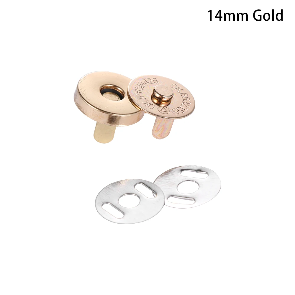 14mm Gold 10 шт./компл. 14 мм 18 мм магнитные застежки сумка для ключей кошелек Сумки ремесла аксессуары для одежды - Цвет: 14mm Gold