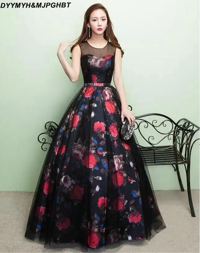 Vestido Formatura Длинные платья выпускного вечера 2018 элегантный O шеи этаж Длина