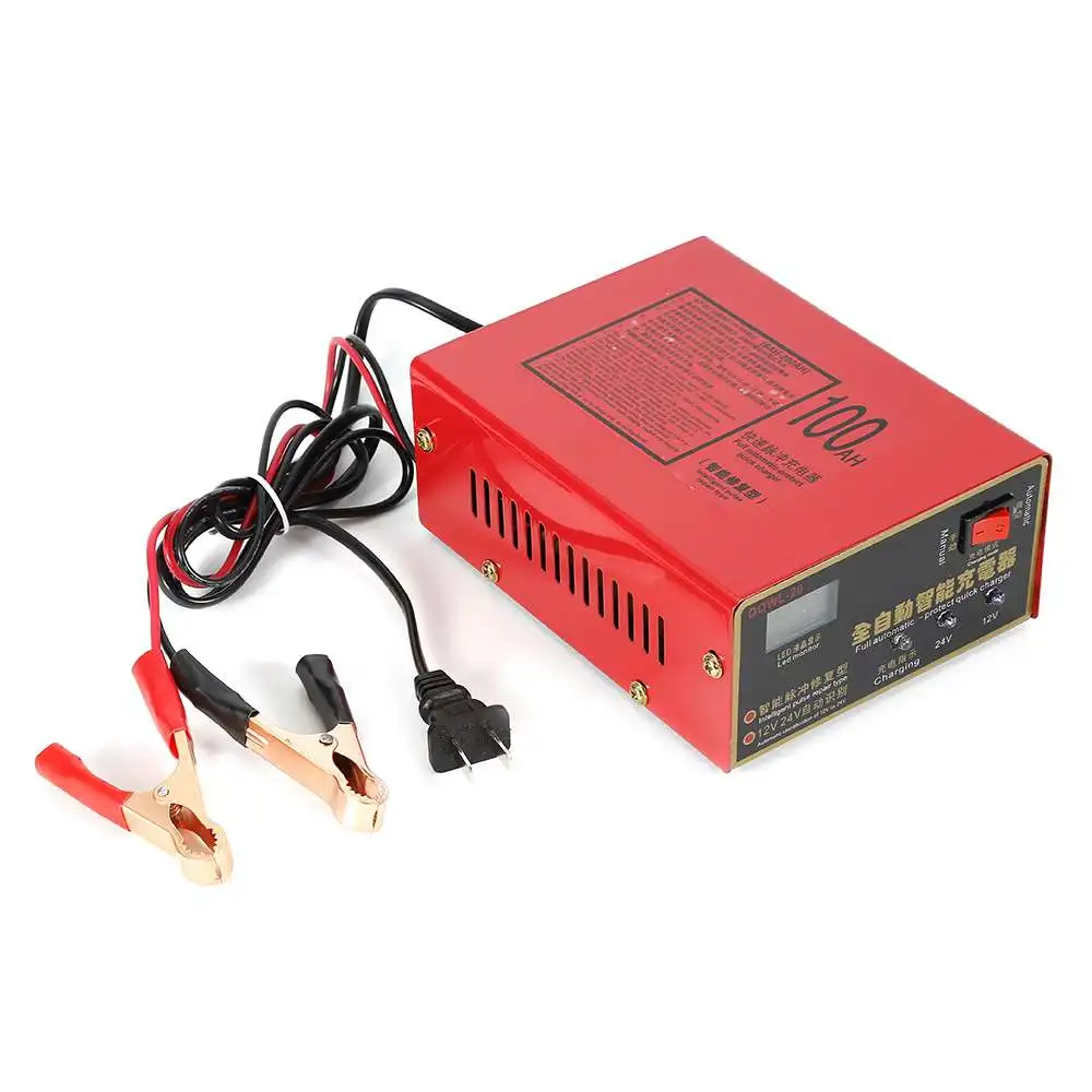 

12V/24V 10A 6-105AH Universal Car Battery Charger Motorcycle Battery Charger Lead Acid Battery Charger Free Shipping