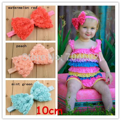 Бесплатная доставка 4 &quotБольшие кружевные розовые цветы для волос бант Детский