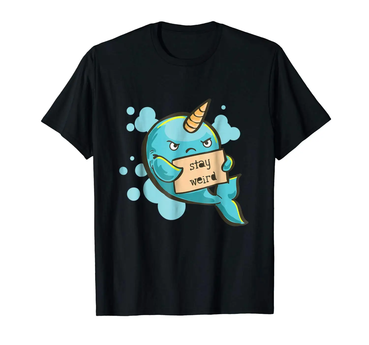 

Narwhal T-Shirt Stay Weird Short Sleeve Men T shirt Tops Summer Fashion Unique Classic Cotton Men top tee