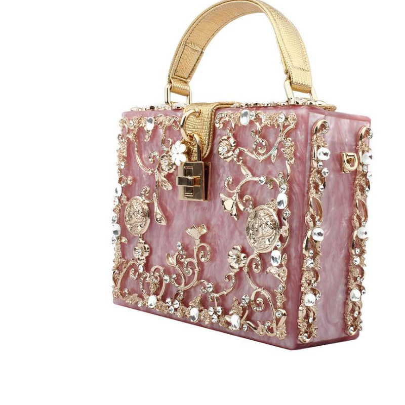 Женская коробка акриловая Сумочка брендовая дизайнерская металлическая