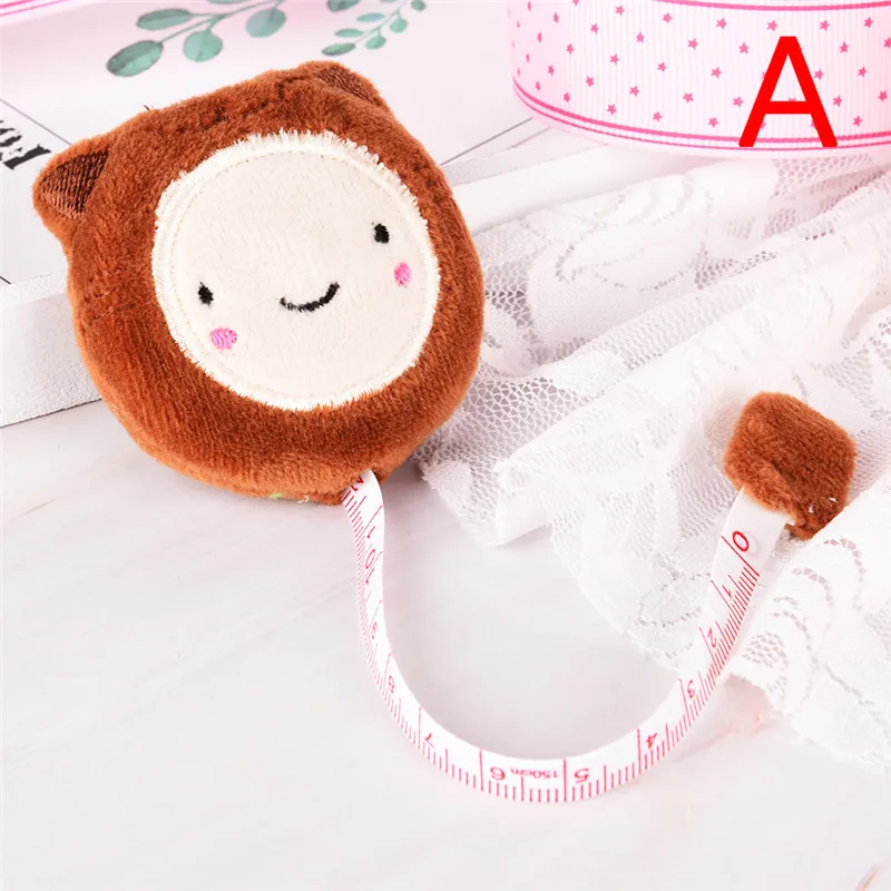 Лента с рисунками, измерительный брелок, Kawaii, животное, кошка, собака, медведь, брелок, держатель, лента, сумка, подвеска, измерительная линейка, телескопическая лента