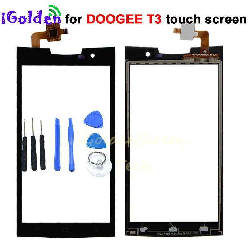 Для Doogee T3 сенсорный экран Стекло оригинальная гарантия новая стеклянная панель 4