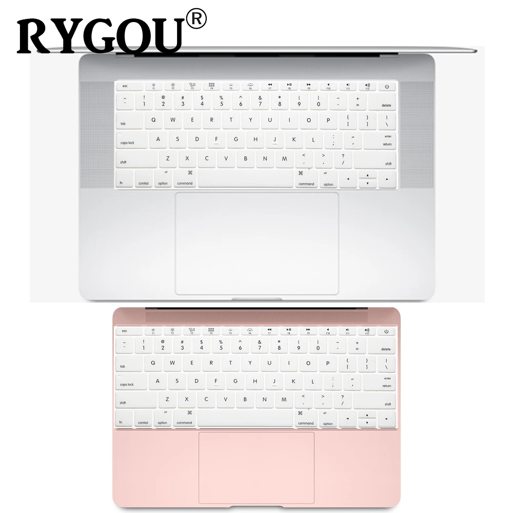 Английская Силиконовая клавиатура для MacBook Pro, 13 дюймов, не сенсорная панель, выпуск+, и для MacBook 12 дюймов, A1534, A1931, пленка для кожи - Цвет: Белый
