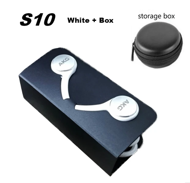 S10 white with box AKG Наушники EO IG955 3,5 мм в уши проводной микрофон Регулятор громкости гарнитура для Samsung Galaxy S10 S9 S8 S7 S6 huawei xiaomi смартфон - Цвет: S10 white with box