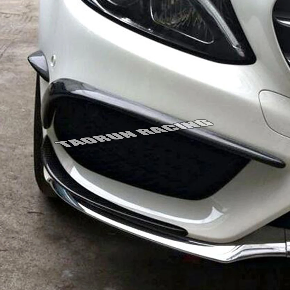 Карбоновый передний бампер боковой Canards Splitter Спойлер для Benz W205 Coupe& Sedan C180 C200 C300 C43 с AMG посылка 15-18