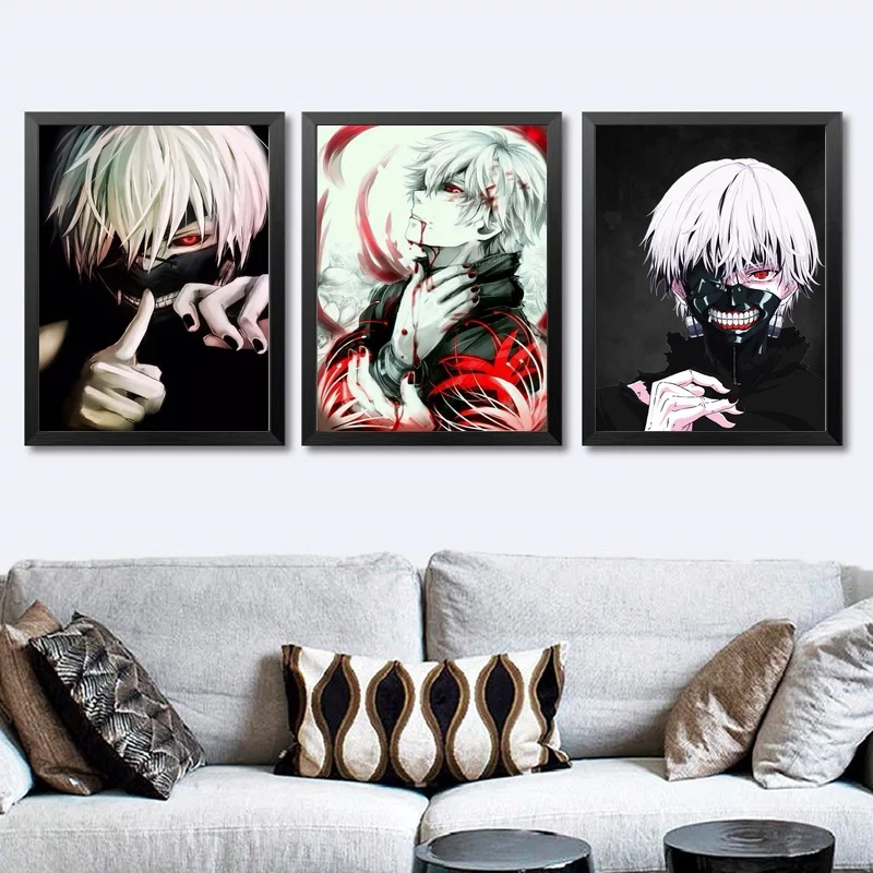 

Tokyo Ghoul Animation Poster Wall Art Wall Decor Silk Prints Art Poster Paintings For Living Room