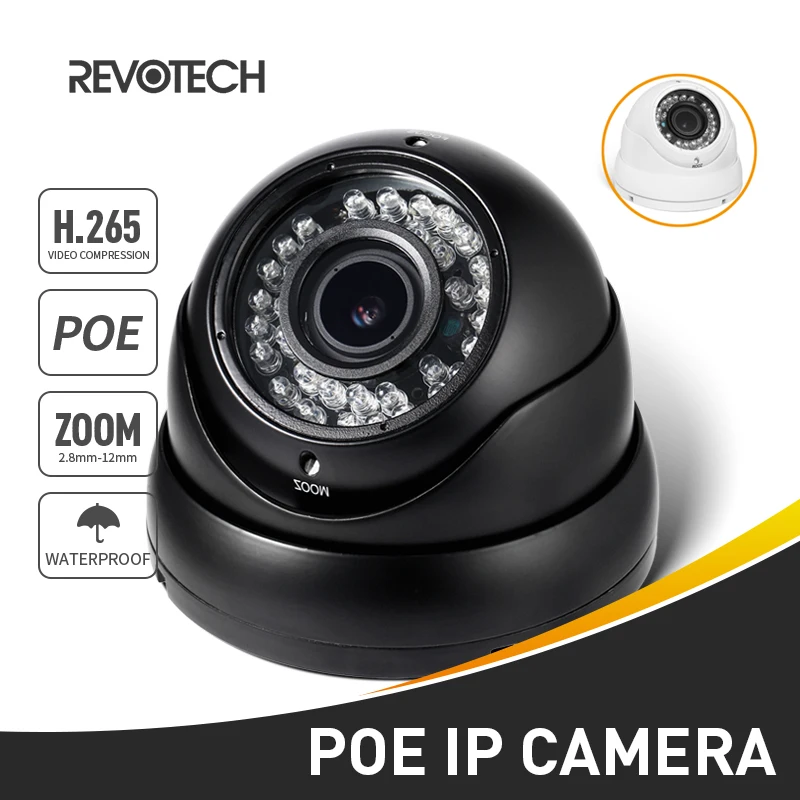 H.265 POE наружная 1080P 2 8 12 мм зум ip камера 36 LED HD 2.0MP Водонепроницаемая безопасности ONVIF