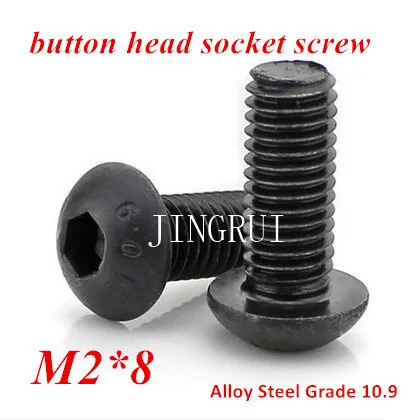 

200pcs M2*8 Hexagon Socket Button Head Cap Screw Grade 10.9 Alloy Steel ISO7380 M2X3/4/5/6/8/10/12/16/20/25/30/35mm