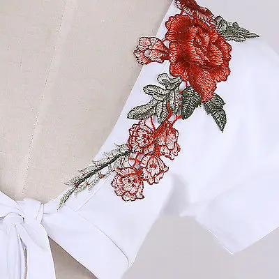 Пикантные Для женщин Цветочный Вышивка v образным вырезом бинты Растениеводство