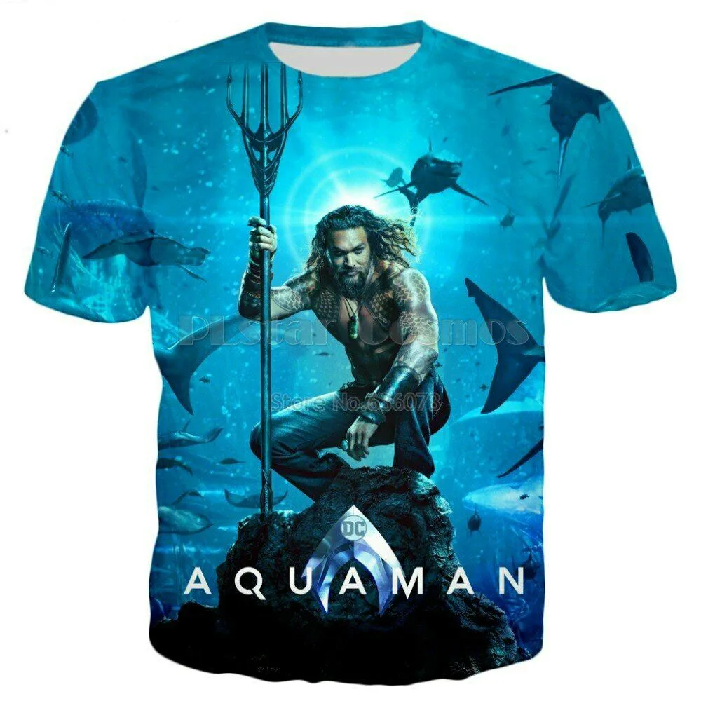 Футболка Aquaman Comics Movies 2018 с 3d принтом для мужчин и женщин Jason Momoa|Мужские футболки| |
