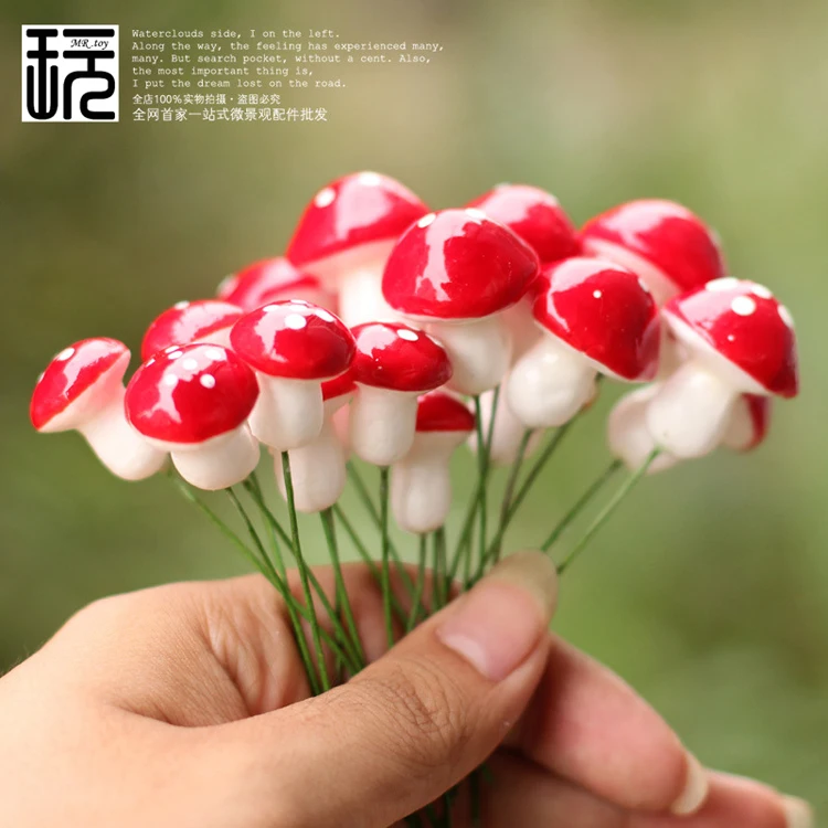 10 шт./лот красные/разноцветные пенопластовые грибы Миньоны для сказочного сада