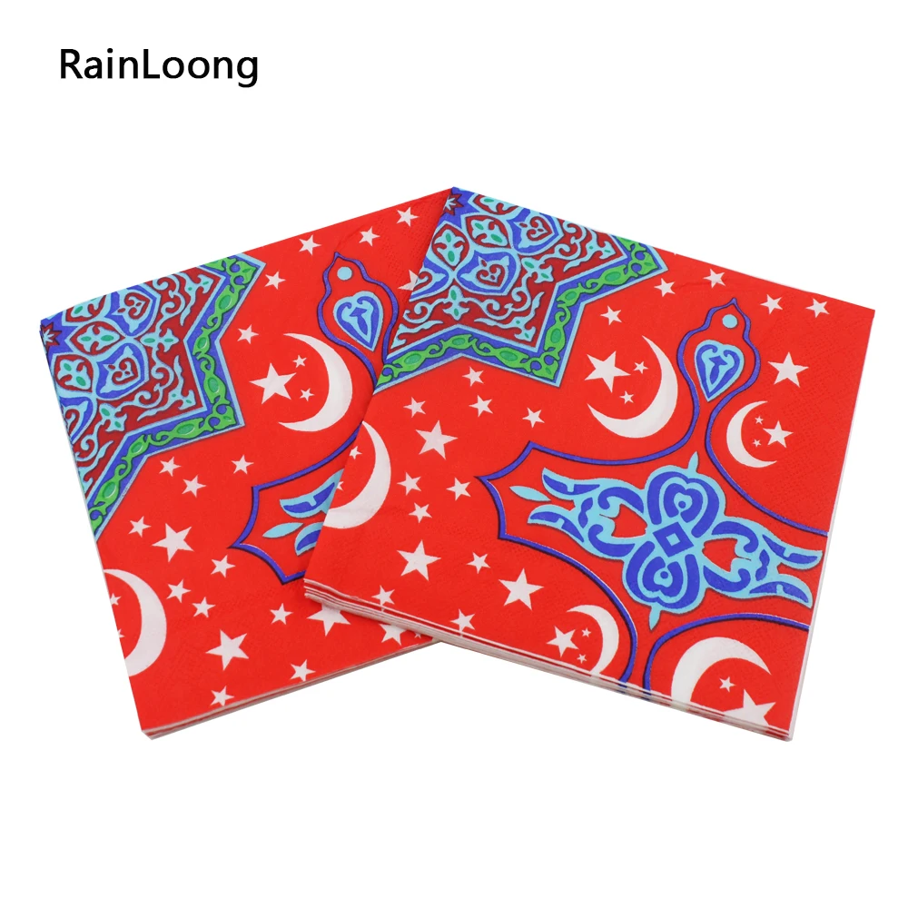 [RainLoong] печатная идентификация al Fitr Eid Mubarak бумажная салфетка для искусственных