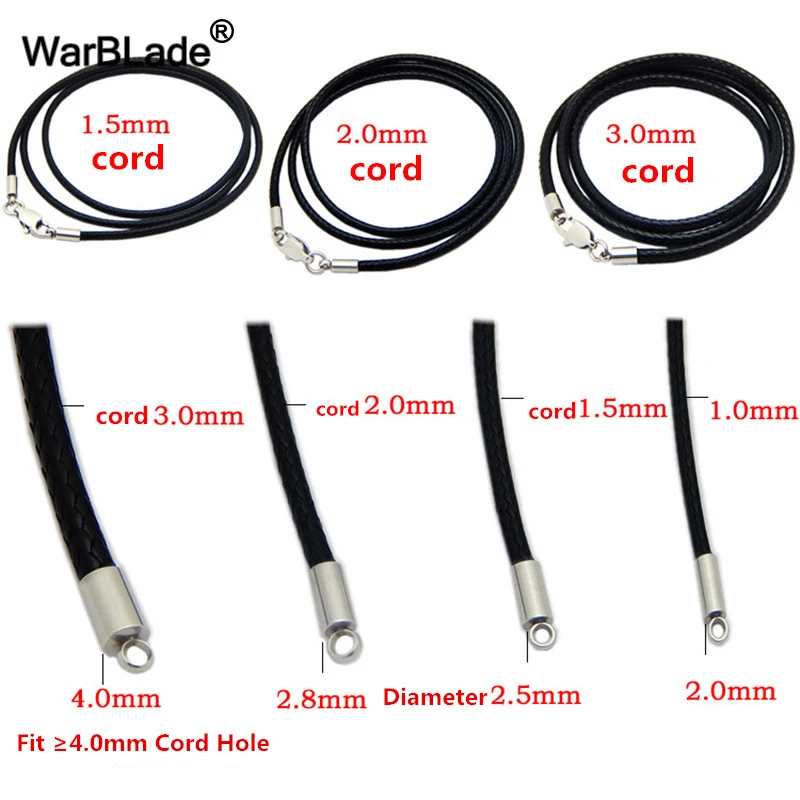 Ожерелье из вощеной веревки для мужчин и женщин 3 шт./лот 1 5 мм 2 кожаный шнур