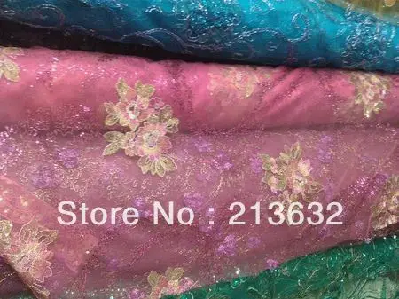 Hot Bride yellow on pink rose embroidery table cloth flowers wedding Rose flower head gear fabric garment lace yard organza | Дом и сад