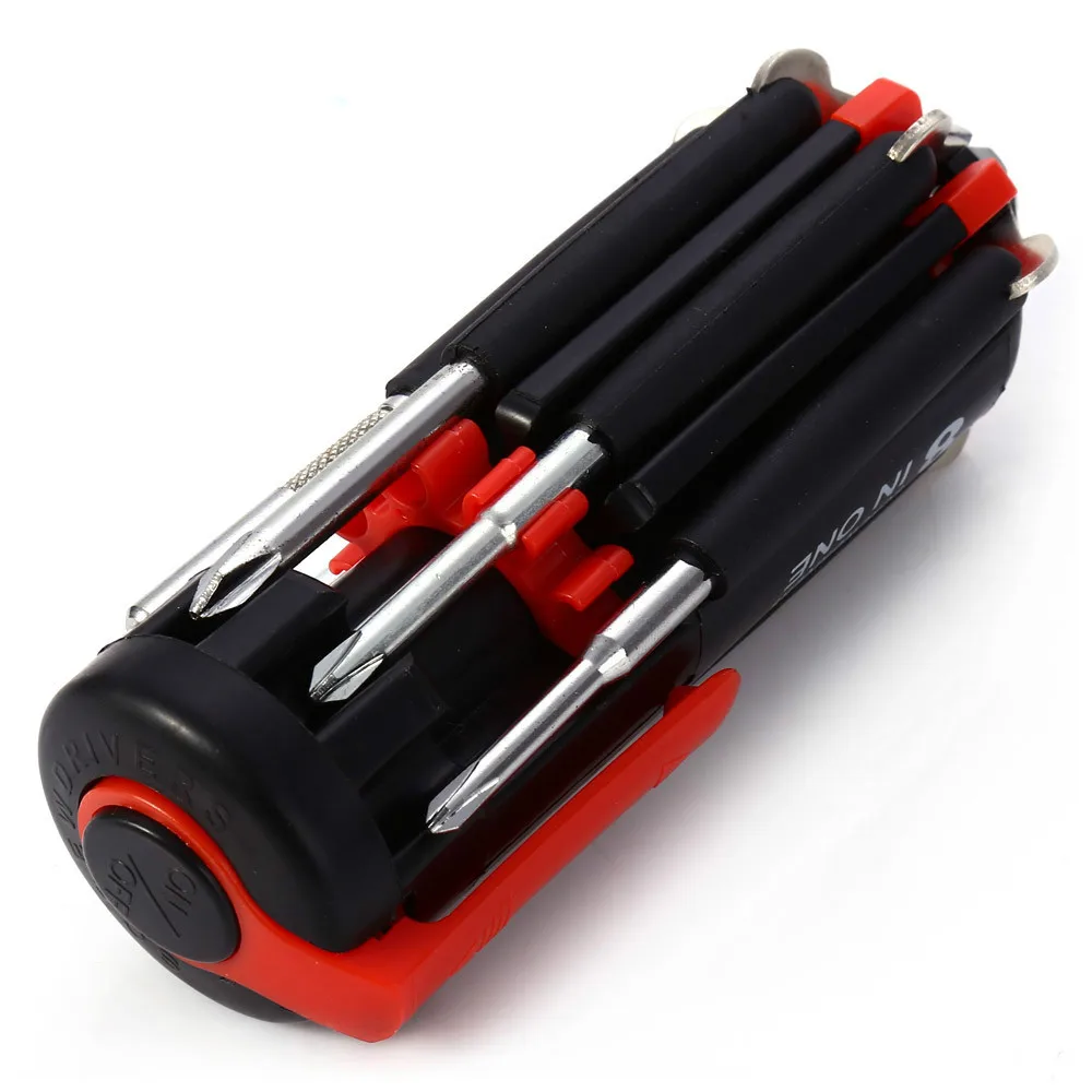 Многофункциональные отвертки 8 в 1 набор инструментов с фонариком 6 светодиодов