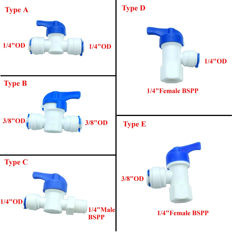Очиститель воды обратный осмос аквариумная система шаровой клапан POM|ball valve|quick