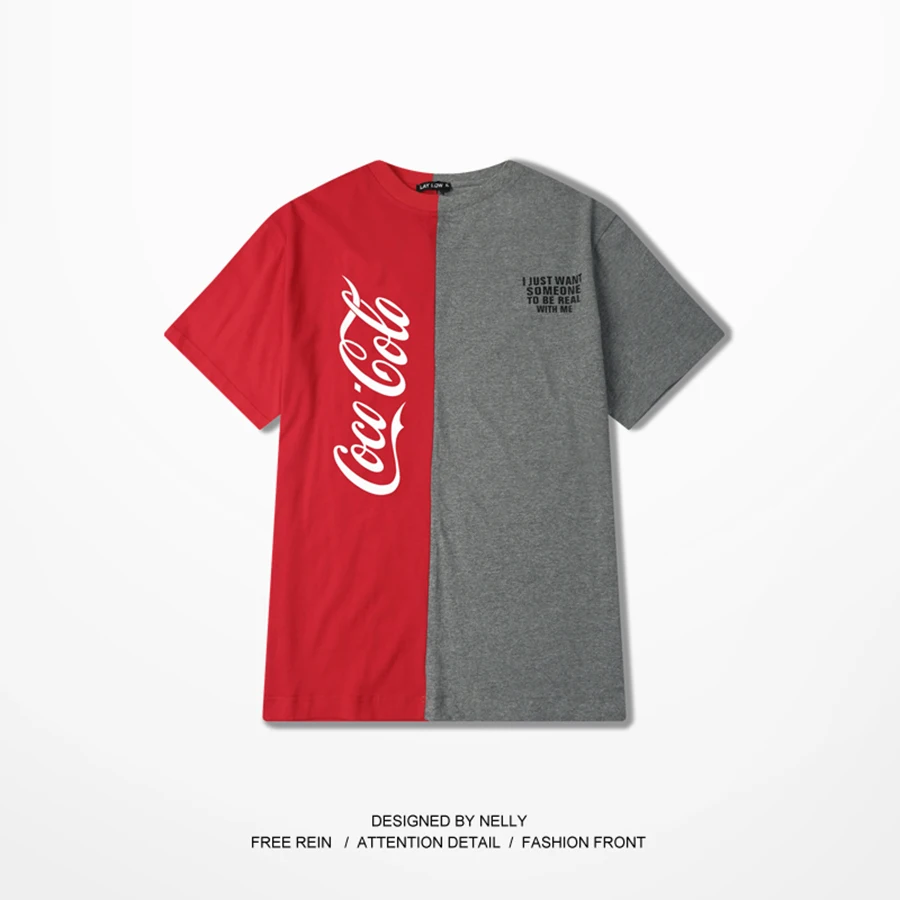 Летняя футболка Для мужчин хлопковая принт уличная Отпечатано 2017 хип-хоп Дешевые