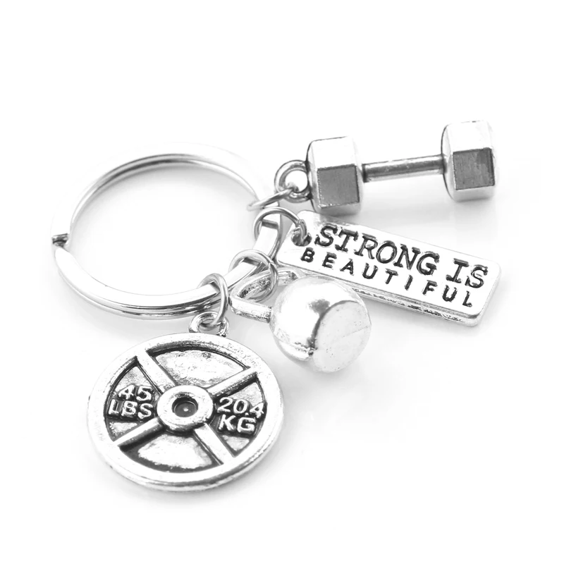 Фитнес подарки для поклонников гири штанги подвеска в виде гантели брелок Strong is