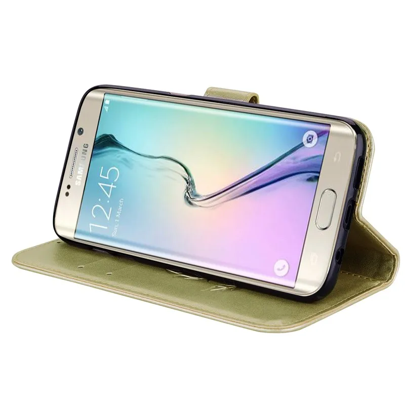 OUJINUO чехол из искусственной кожи с узором розы для Samsung galaxy s6 s7 edge s8 s9 plus J5 J7 2016